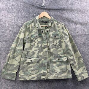 Miss Selfridge Jacket Womens Size 10 Green Camo Button Utility Military Pockets